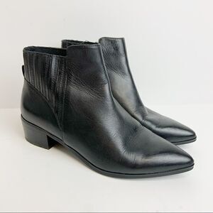 Halogen Black Leather Skylar Slip On Bootie